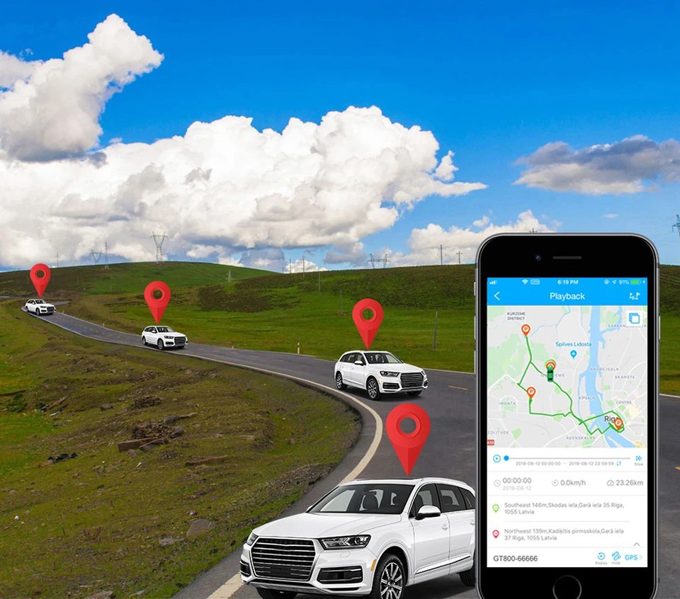 gps bil locator - bil placering via mobil app