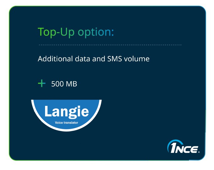 SIM-kort - datavolumen 500 MB med en hastighed på op til 1 Mbit/s